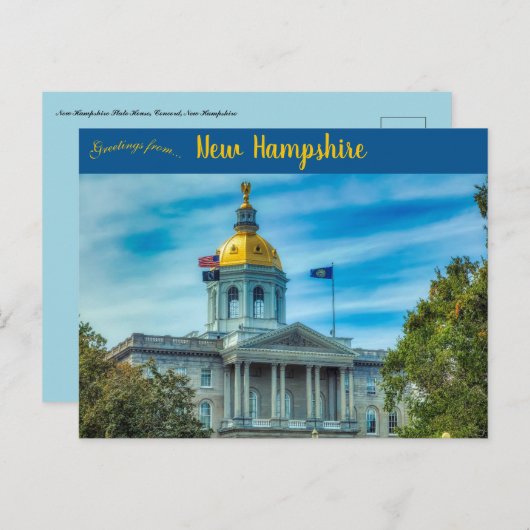New Hampshire State House Concord New Hampshire Briefkaart (Voorkant / Achterkant)