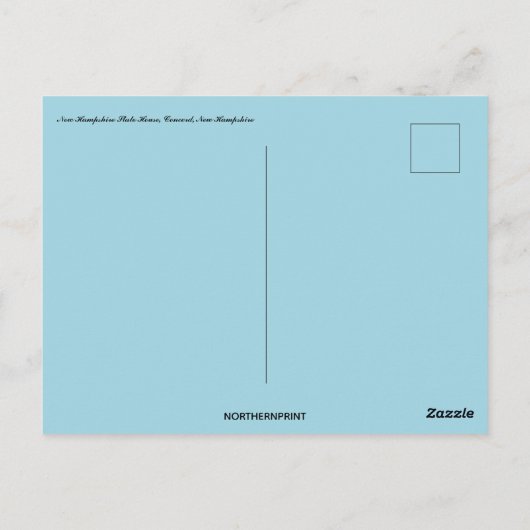New Hampshire State House Concord New Hampshire Briefkaart (Achterkant)