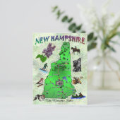 New Hampshire State-kaart Briefkaart (Staand voorkant)