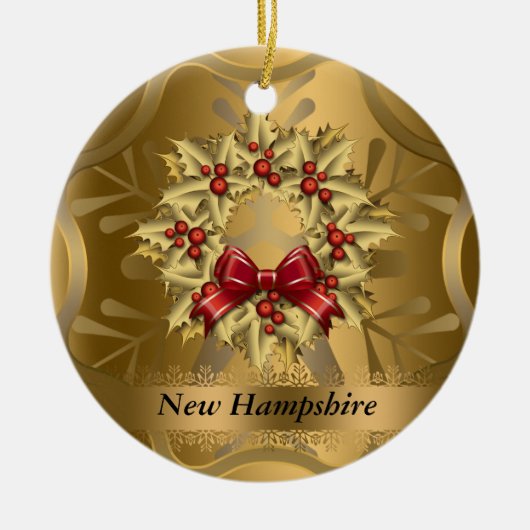 New Hampshire State Kerstversiering Keramisch Ornament (Voorkant)
