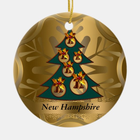 New Hampshire State Kerstversiering Keramisch Ornament (Voorkant)