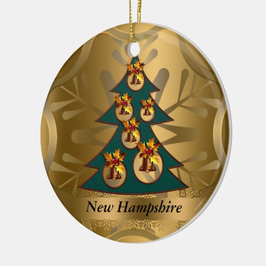 New Hampshire State Kerstversiering Keramisch Ornament (Links)