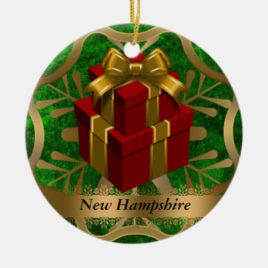 New Hampshire State Kerstversiering Keramisch Ornament (Voorkant)