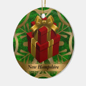 New Hampshire State Kerstversiering Keramisch Ornament (Links)