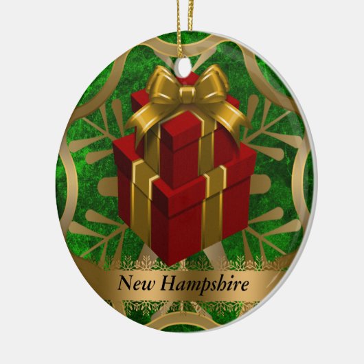 New Hampshire State Kerstversiering Keramisch Ornament (Links)