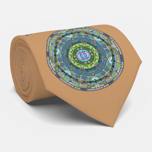New Hampshire State Mandala Stropdas (Opgerold)