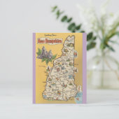 New Hampshire State Map Briefkaart (Staand voorkant)