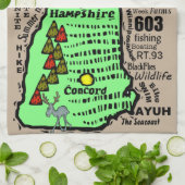 New Hampshire State Map Cartoon Theedoek (Gevouwen)