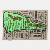 New Hampshire State Map Cartoon Theedoek (Horizontaal)