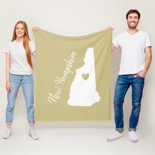 New Hampshire State map love home Fleece Deken (In situ)