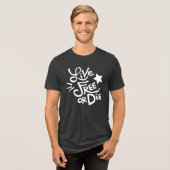 New Hampshire State Motto Leven gratis of sterven Tri-Blend Shirt (Voorkant volledig)