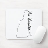 New Hampshire State Outline w/ Script NH Muismat (Met muis)