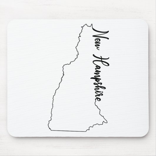 New Hampshire State Outline w/ Script NH Muismat (Voorkant)