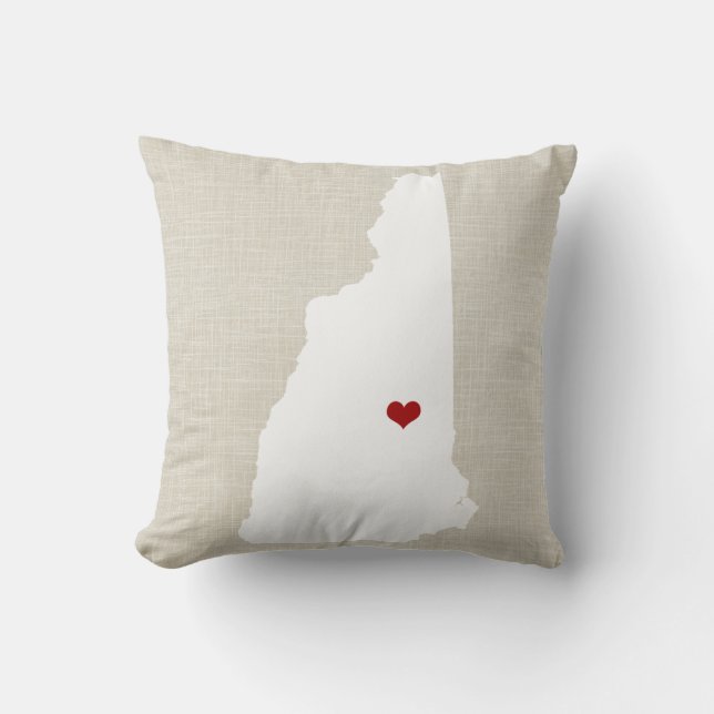 New Hampshire State Pillow Faux Linen gepersonalis Kussen (Voorkant)