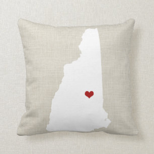 New Hampshire State Pillow Faux Linen gepersonalis Kussen