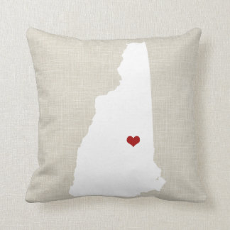 New Hampshire State Pillow Faux Linen gepersonalis Kussen