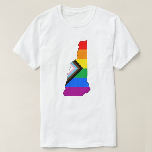 New Hampshire State Pride LGBTQ Progress Pride T-shirt (Design voorkant)