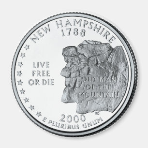 New Hampshire State Quarter magnet 2000