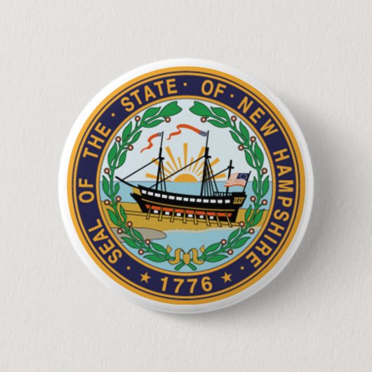 New Hampshire State Seal Ronde Button 5,7 Cm (Voorkant)