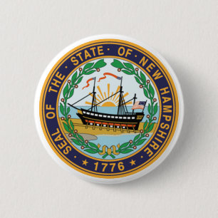 New Hampshire State Seal Ronde Button 5,7 Cm