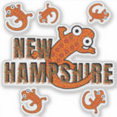 New Hampshire State Symbol Red Spotted Newt Forest Sticker (Voorkant)
