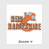 New Hampshire State Symbol Red Spotted Newt Orange Sticker (Vel)