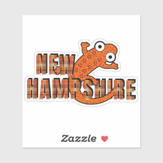 New Hampshire State Symbol Red Spotted Newt Orange Sticker (Vel)