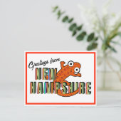 New Hampshire State Symbol Red Spotted Newt Stripe Briefkaart (Staand voorkant)