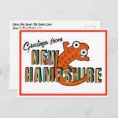 New Hampshire State Symbol Red Spotted Newt Stripe Briefkaart (Voorkant / Achterkant)