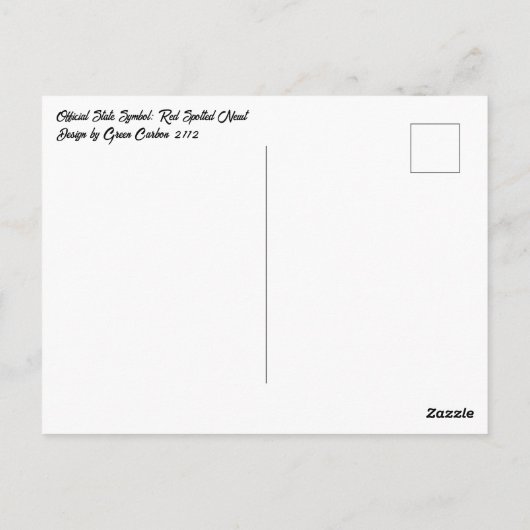 New Hampshire State Symbol Red Spotted Newt Stripe Briefkaart (Achterkant)