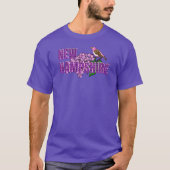 New Hampshire State Symbols Purple Finch & Lilacs T-shirt (Voorkant)