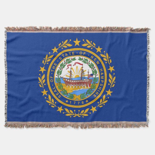 New Hampshire State Vlag Print Patriottisch Deken (Voorkant)