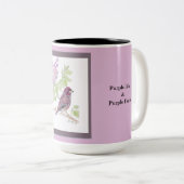 NEW HAMPSHIRE State vogel en bloem Tweekleurige Koffiemok (Voorkant rechts)