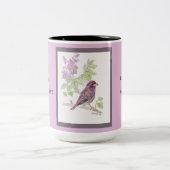 NEW HAMPSHIRE State vogel en bloem Tweekleurige Koffiemok (Center)