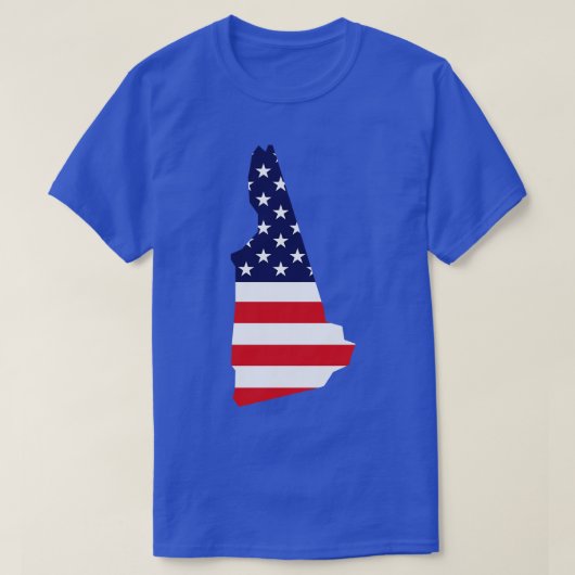 New Hampshire State Vorm Vlag Achtergrond T-shirt (Design voorkant)