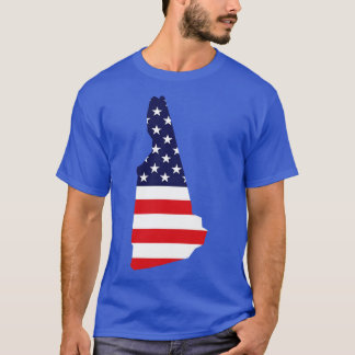 New Hampshire State Vorm Vlag Achtergrond T-shirt