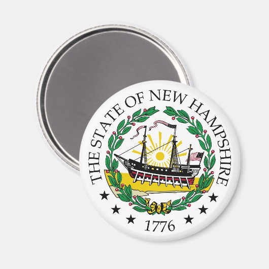 New Hampshire-teken Magneet (Voorkant / Achterkant)