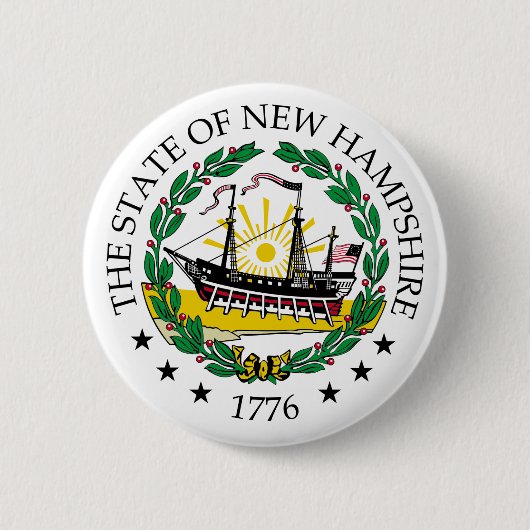 New Hampshire-teken Ronde Button 5,7 Cm (Voorkant)