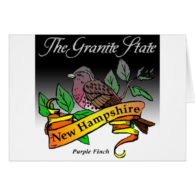 New Hampshire The Granite State w/ Bird (Voorkant Horizontaal)