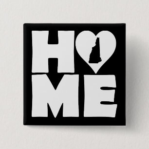New Hampshire Thuis Hart Staat Knop Badge Speld Vierkante Button 5,1 Cm