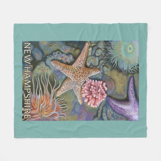 New Hampshire Tidepool Scene Fleece Deken (Voorkant (Horizontaal))