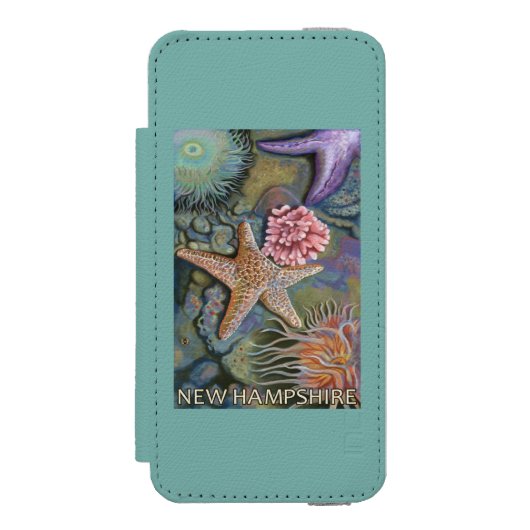 New Hampshire Tidepool Scene Incipio iPhone Portemonnee Hoesje (Voorkant Agenda)