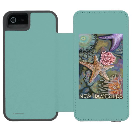 New Hampshire Tidepool Scene Incipio iPhone Portemonnee Hoesje (Agenda Open)