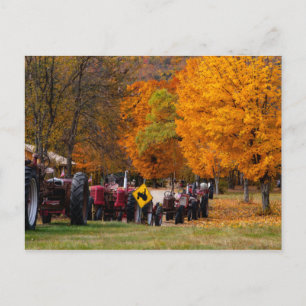 New Hampshire Tractors in het najaar Briefkaart