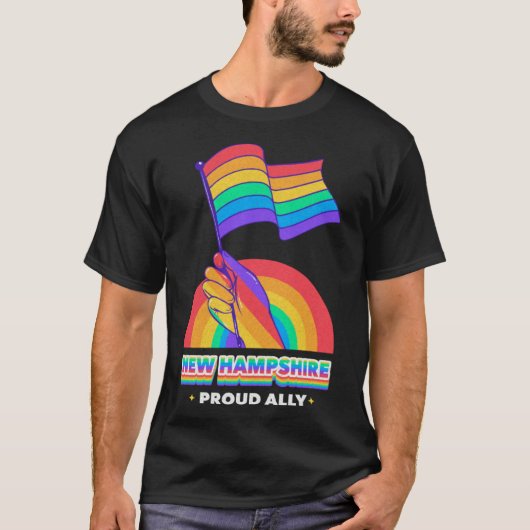 New Hampshire Trots Ally Pride Maand LGBTQ LGBT Co T-shirt (Voorkant)