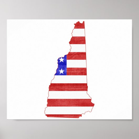 New Hampshire USA vlag silhouette state map Poster (Voorkant)