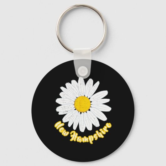 New Hampshire Vacation Flower Meadow Daisy Petals Sleutelhanger (Voorkant)