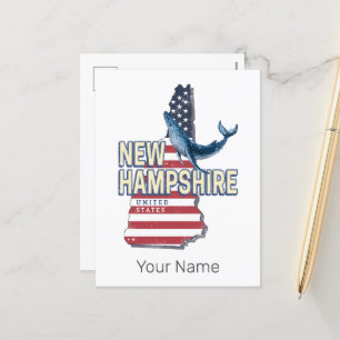 New Hampshire Verenigde Staten Retro State Kaart