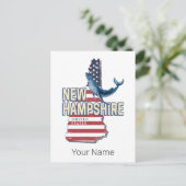 New Hampshire Verenigde Staten Retro State Kaart (Staand voorkant)