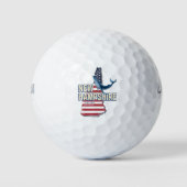 New Hampshire Verenigde Staten Retro State Kaart Golfballen (Voorkant)